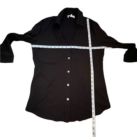 NWT Beacon Apparel Black Top with mother of pearl buttons Large - Picture 7 of 11